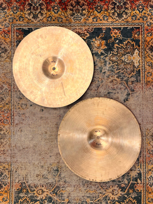 ULTRA PAPERTHIN Vintage 1960s Zildjian 14” Hihats PLAY 1940s ONLY 612 711 g Whispy Complex