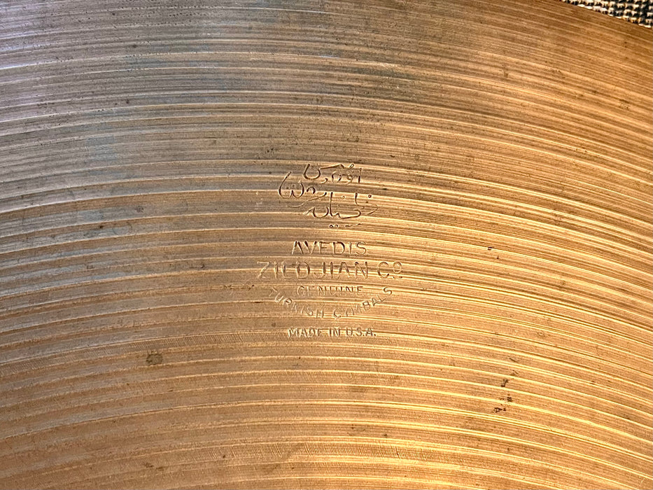 1960s Vintage Zildjian 22” BIG Light Complex Crash Ride 2844 g Hand Hammered Crashable