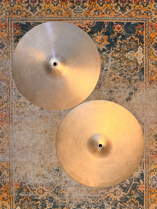 1960s Vintage Zildjian 15” EARLY New Beat Hihats 972 1340 g Sound Incredible 50+ Years Old!