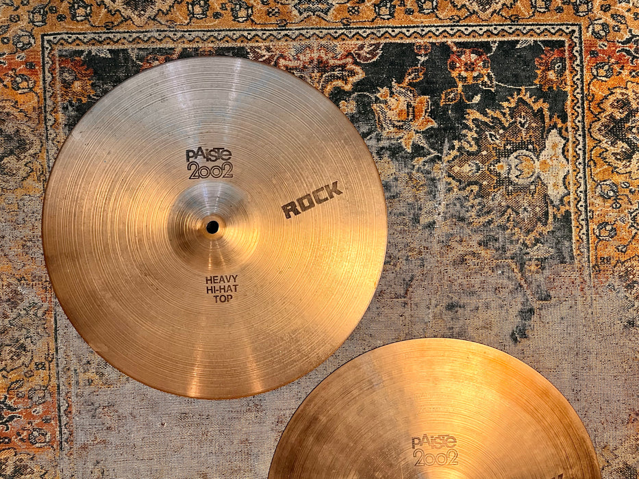 Rare Vintage 1978 Paiste 2002 15” Heavy ROCK Hihats 1178 1294 g AVH MOON! From 1st Decade
