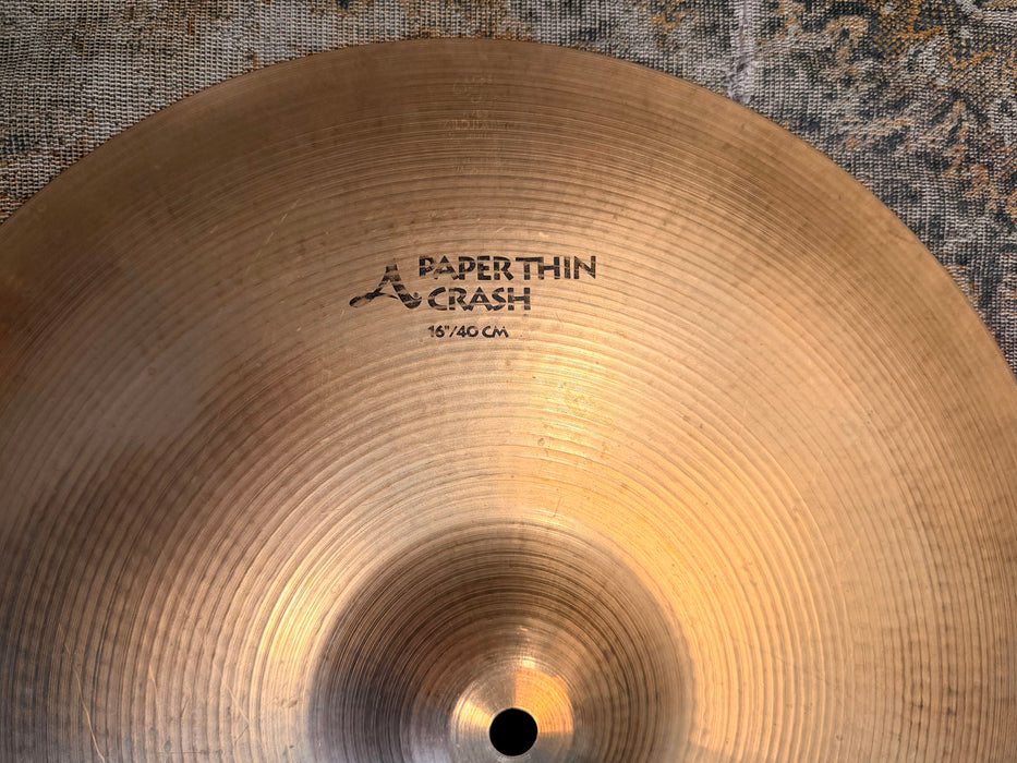 Rare Zildjian BRILLIANT PAPER THIN CRASH 16” Hand Selected Easily Bendable! Only 874 g