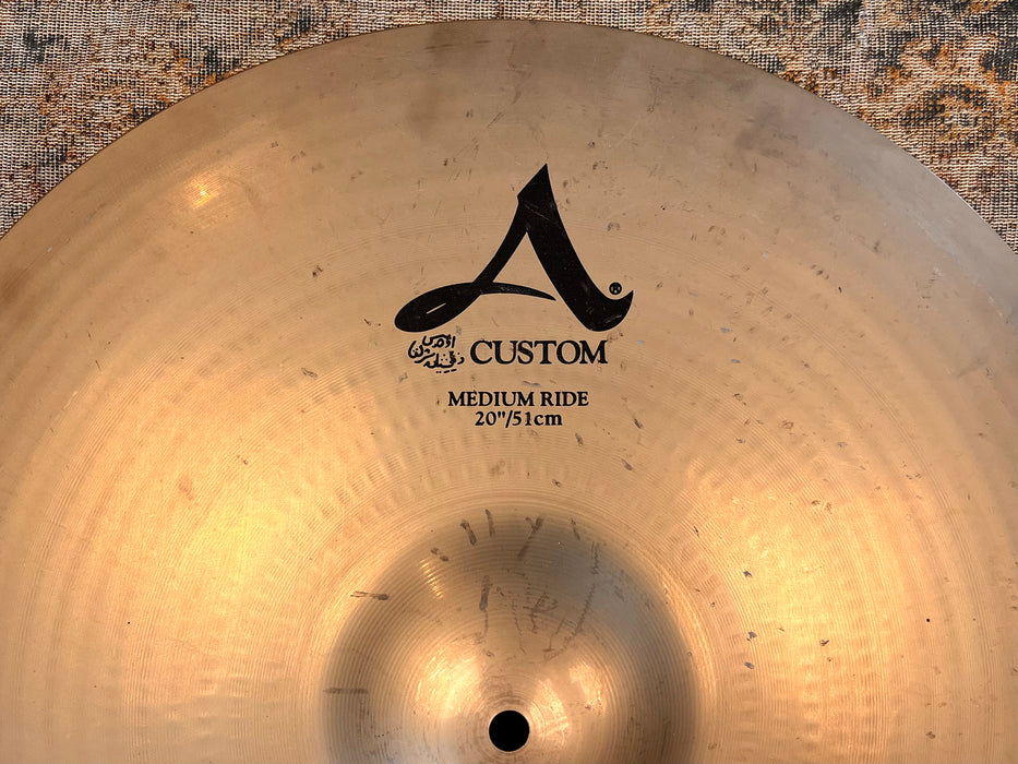 BRILLIANT SHIMMERING Zildjian A CUSTOM 20" MEDIUM Ride 2532 g Don’t Pay $400!!!