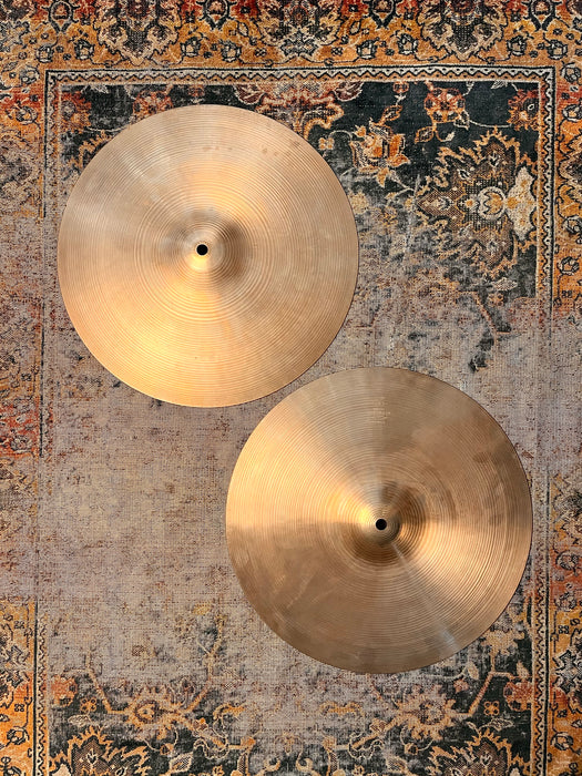 THIN 1960s Vintage Zildjian 14” EARLY New Beat Hihats ONLY 746 1280 g LIGHT COMPLEX! CLEAN!