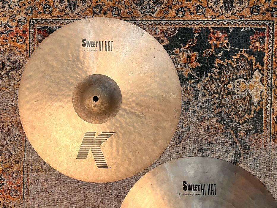 Zildjian K SWEET 16” Hihats 16” 1274 1966 g HUGE DARK HATS!  Massive Grooves! Don’t Pay $700