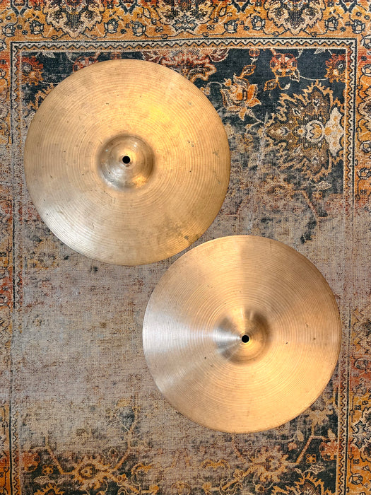 Ultra PAPER THIN 1950s Vintage Zildjian 14” Hihats 662 716 g LIGHT WHISPY! GORGEOUS!
