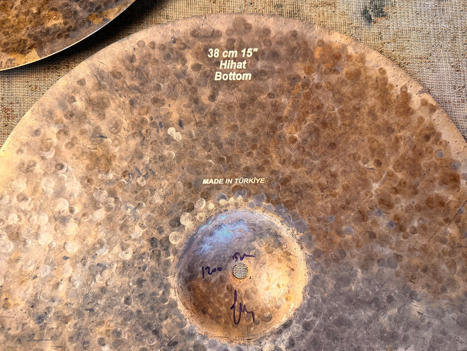 Gorgeous 15" Dry Bosphorus Master Vintage Hihats TURK 980 1200 g IMMACULATE Cd TRUE LIGHT HATS