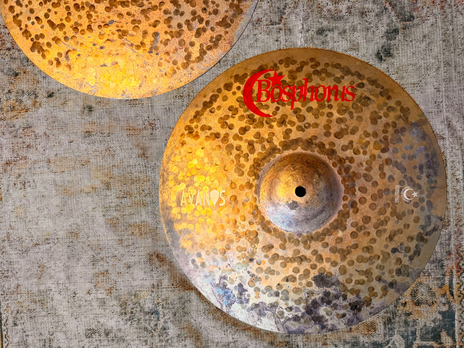 Bosphorus Raw Unlathed TURK Style 14” Hihats 880 1120 g LIGHT DRY COMPLEX! Hand Hammered Perfect!