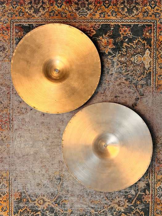 Vintage Zildjian 1960s New Beat 14” Hihats 912 1284 g LIGHT! AMAZING Tone! EARLY NEW BEATS