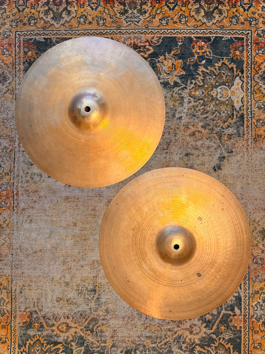Vintage Zildjian 1960s PAPER THIN 15” Hihats 858 988 g Gorgeous LIGHT AIRY DRY Tone! RINGO 15s!