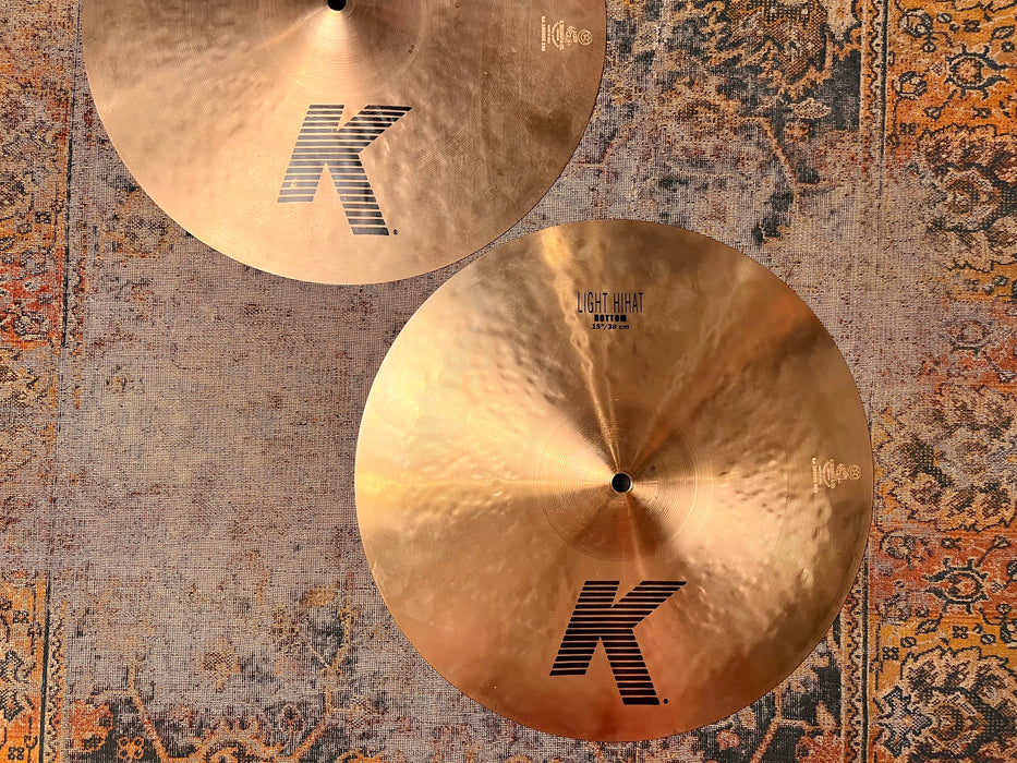 Zildjian K LIGHT Hihats 15” 1096 1355 g DARK Clean CRISP! Versatile! DON’T PAY $600!
