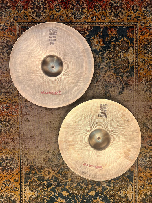 MASSIVE 16” ULTRA LIGHT COMPLEX Pre Aged Masterwork Hihats 872 968 g PERFECT