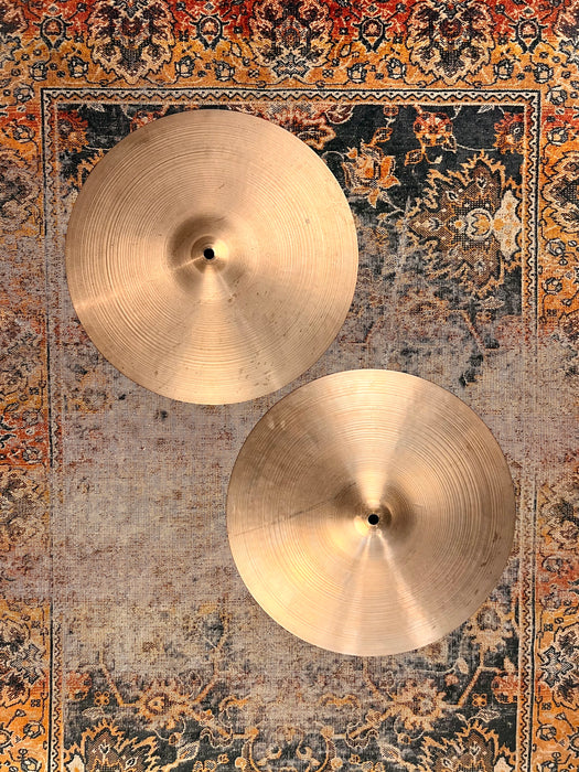 1960s Vintage Zildjian 14” Hihats PAPER THIN 749 882 g CLEAN! Light Complex! RINGO! Hand Hammered!