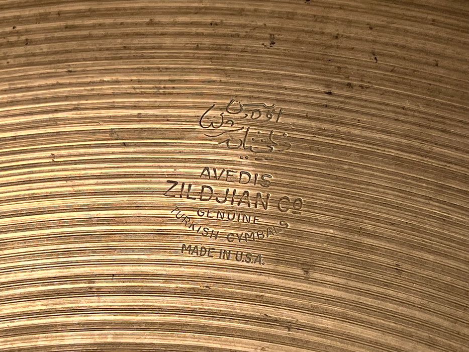 Light Complex Hand Hammered 1960s Vintage Zildjian 20” Sizzle Ride 2195 g ALL RIVETS