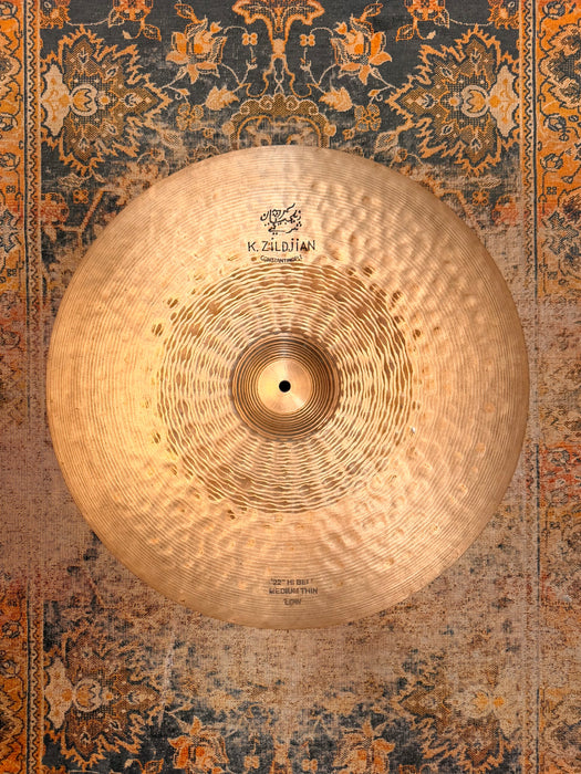 Rare Zildjian K CONSTANTINOPLE HI BELL MEDIUM THIN LOW 22” Ride 2568 g HYBRID! EARLY ONE!
