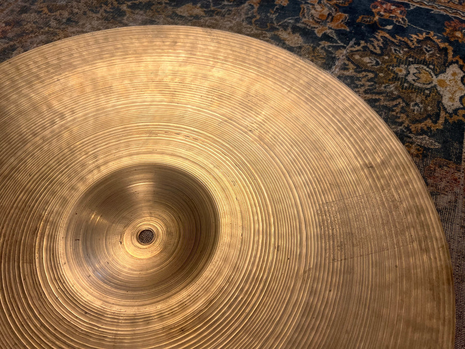 Rare DARK SEMI-DRY Vintage Zildjian EARLY 1950s Block Stamp 18” Ride 1582 g