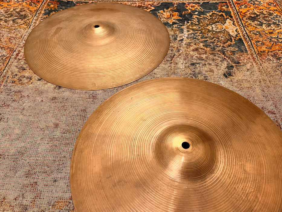 Rare PAPERTHIN 1960s Vintage Zildjian 15” Hihats 976 1066 g AMAZING LIGHT DRY RINGO!