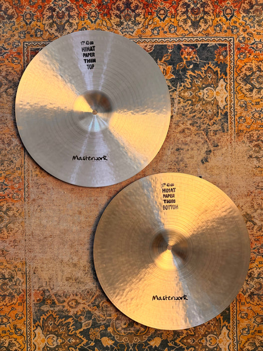 RARE GIANT MASTERWORK JAZZ MASTER 17" PAPER-THIN Hihats 1032 1128 g HUGE Crashable