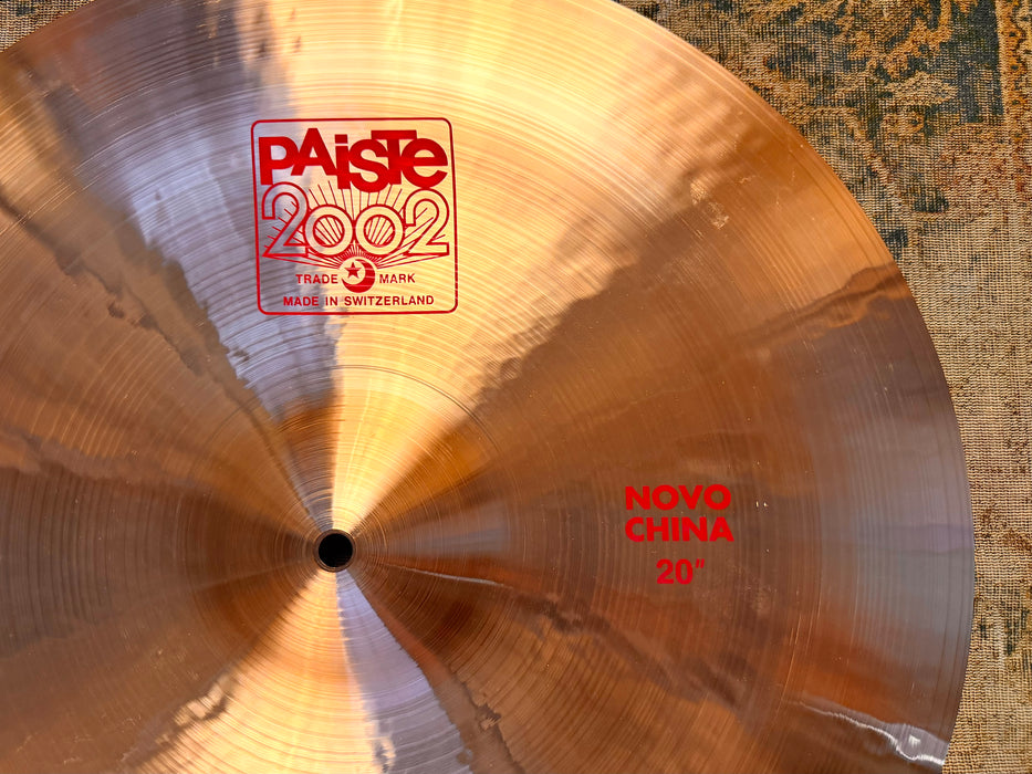 PAISTE 2002 NOVO China 20” IMMACULATE!  1686 g PERFECT! MELLOW DARK Why Pay $470 For A GUESS?