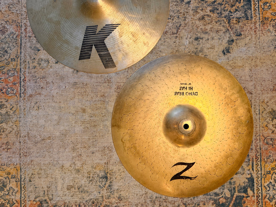 RARE 1980s EARLY VERY DARK Zildjian K/Z COMBO 14” Hihats GADD esque! 1010 1258 g CRISP!