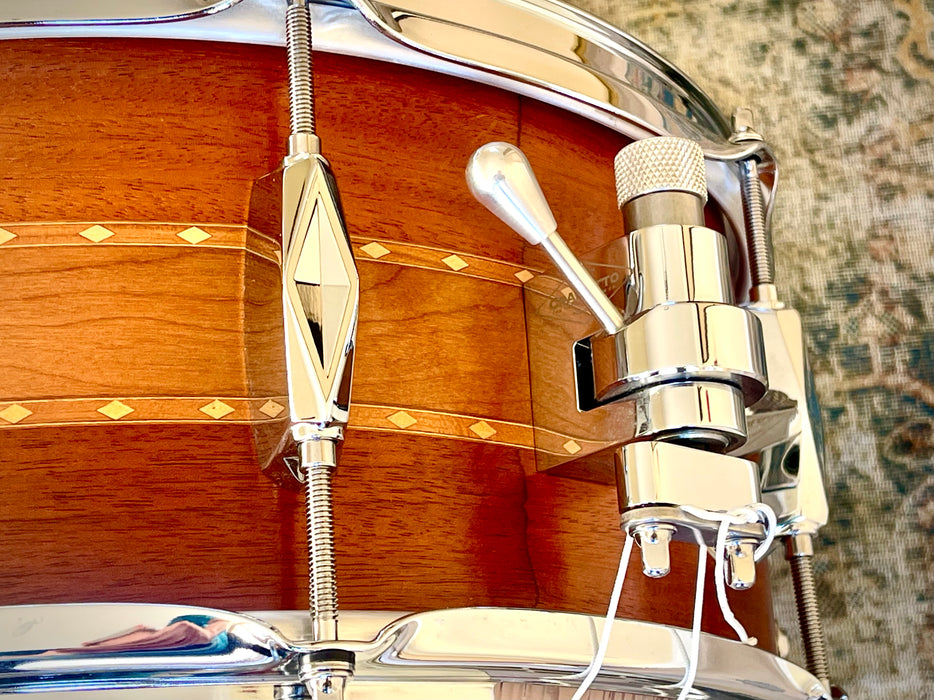 Rare 8 Lug Craviotto STACKED SOLID Mahogany Cherry Mahogany 6.5” X 14” Snare MINT