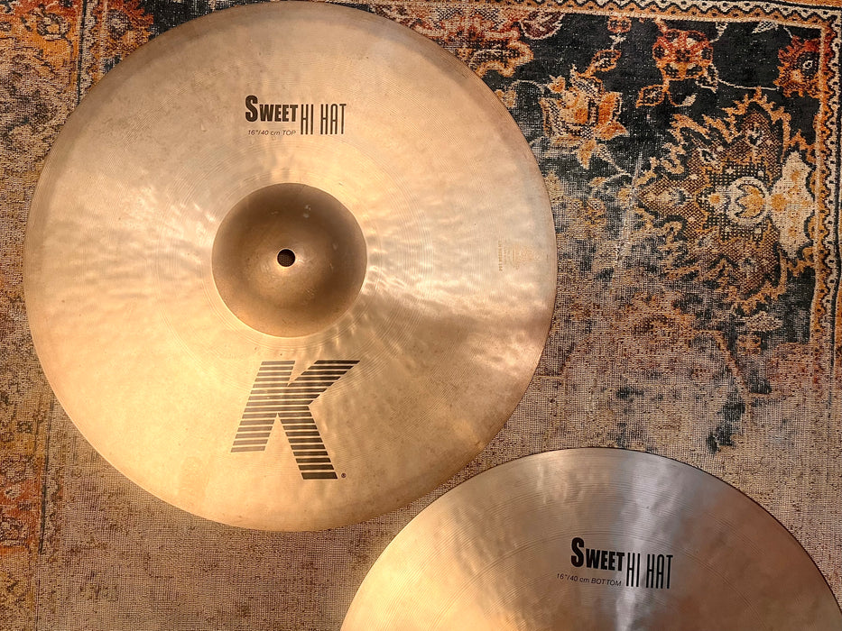 Zildjian K SWEET 16” Hihats 16” HUGE 1222 2036 g MASSIVE DARK HATS! CLEAN!  Don’t Pay $700