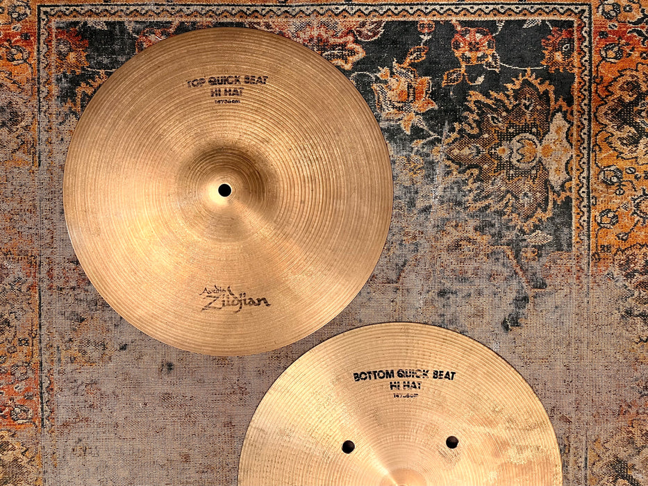 Zildjian QUICK BEAT 14” Hihats 1164 1510 g CRISP Tight DRY! Amazing Sounding Pair! Vinnie Colauita!