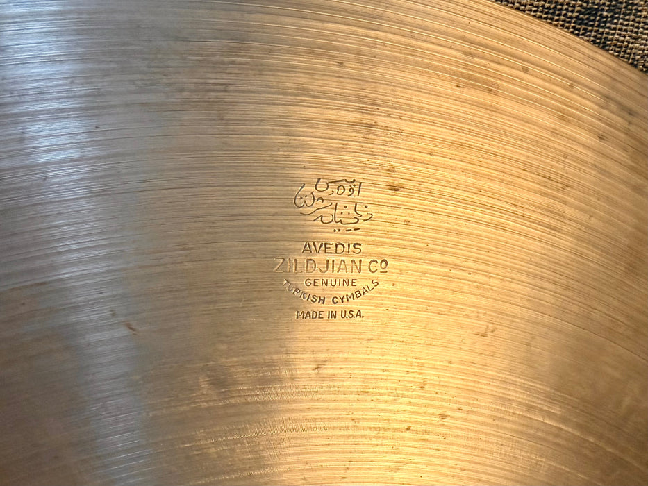 1960s Vintage Zildjian 22” BIG LUSH Light Crash Ride 2770 g Hand Hammered Smooth AMAZING