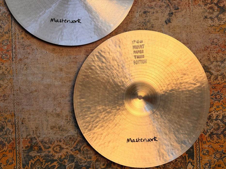 RARE GIANT MASTERWORK JAZZ MASTER 17" PAPER-THIN Hihats 1032 1128 g HUGE Crashable