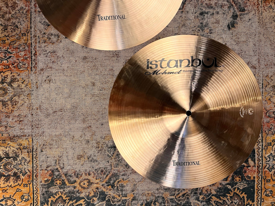 Rare MASSIVE 16” ISTANBUL Mehmet TRADITIONAL LIGHT Hihats 1183 1430 g SMOOTH
