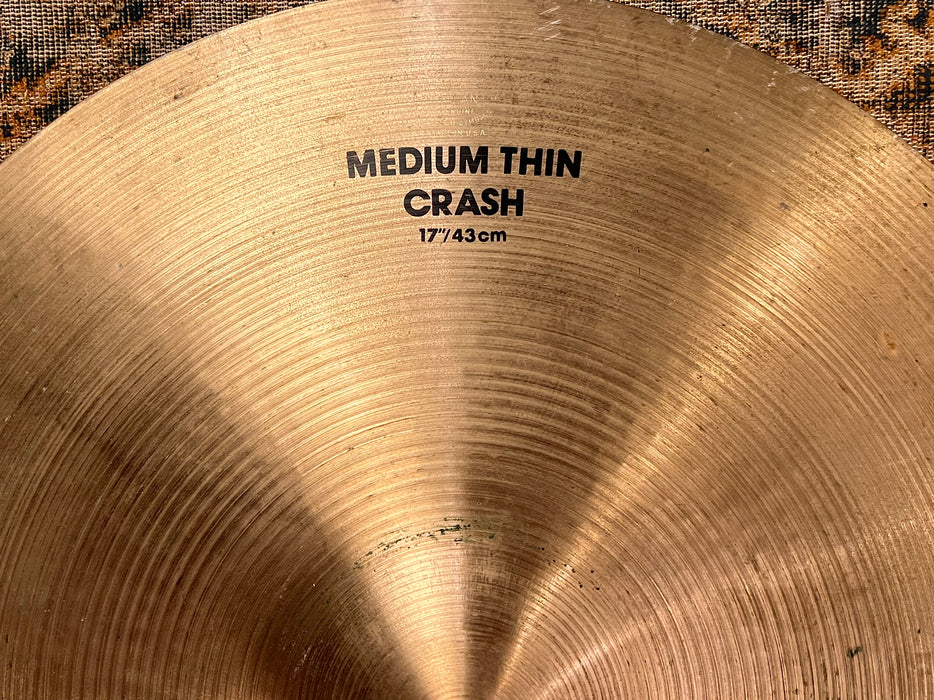 Beautiful Bendable Zildjian Medium Thin 17” Crash 1274 g A Great One Semi-Dark Full