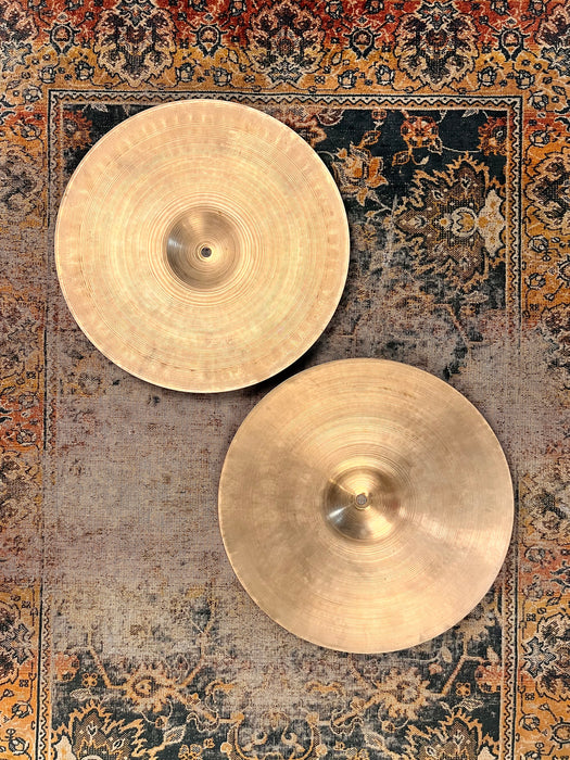 Vintage Zildjian 1950s Thin 14” Hihats 846 944 g DARK DRY Sound AMAZING! REAL DEAL!