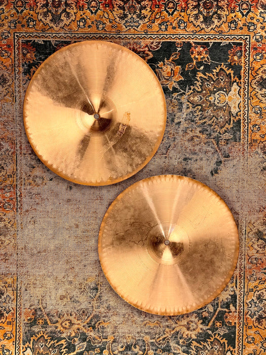 Ironic Vintage PAISTE 404 14” PAPER THIN Heavy Hihats ONLY 802 980 g LIGHT Responsive Whispy!