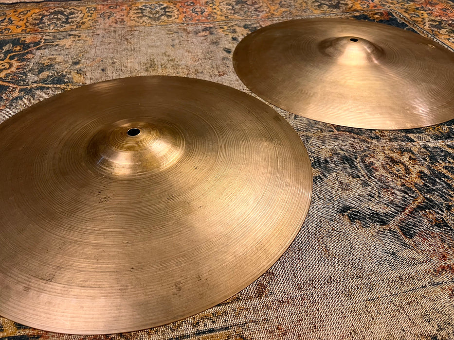 Rare DARK PAPER THIN Vintage 1950s Zildjian 15” Hihats 967 998 g Complex