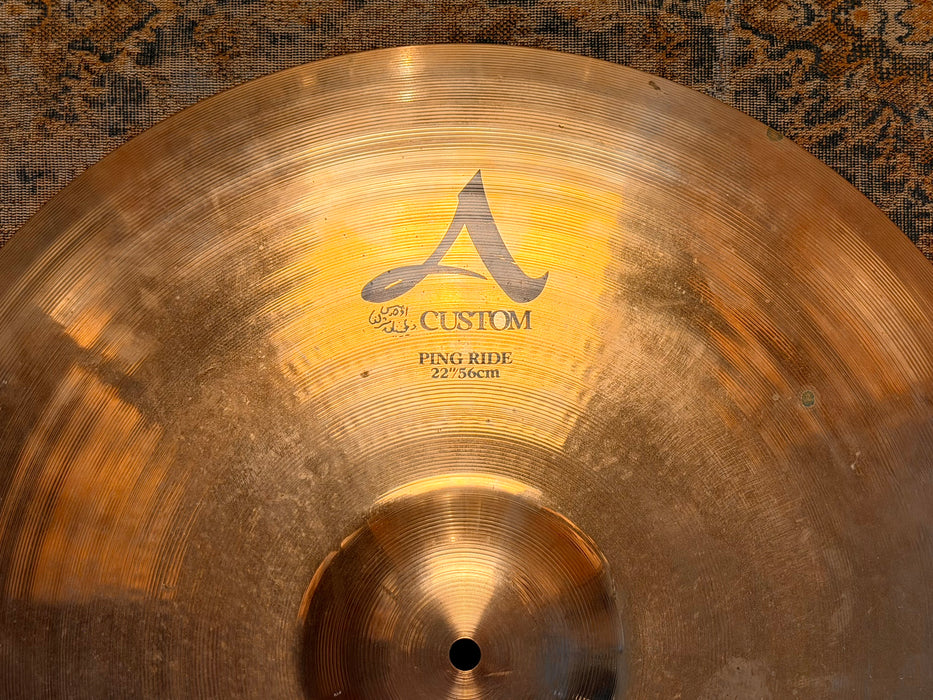 Zildjian A CUSTOM 22” PING RIDE Fantastic Shape! Brilliant Finish! 3564 g Don’t Pay $475!