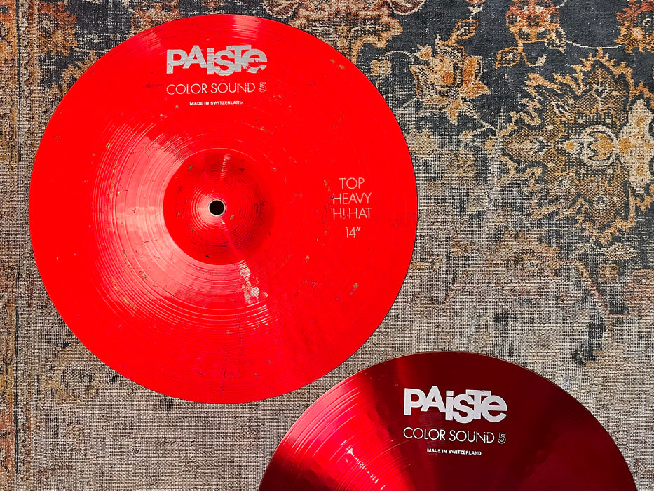Original Paiste RED COLORSOUND 5 Heavy Hihats 14” 948 1052 g Sound Amazing! Crisp Clean Tone