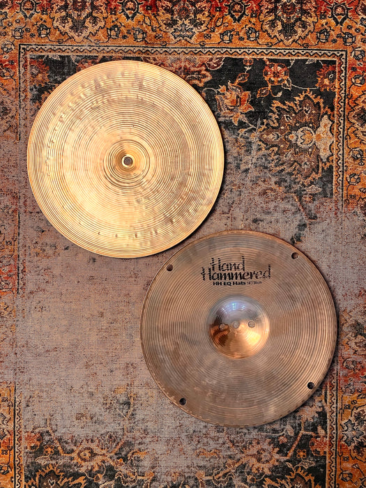 ULTRA RARE Sabian HARVEY MASON HH EQ Hihats 14” FLAT TOP 1472 1466 g BRILLIANT FINISH! Crisp!