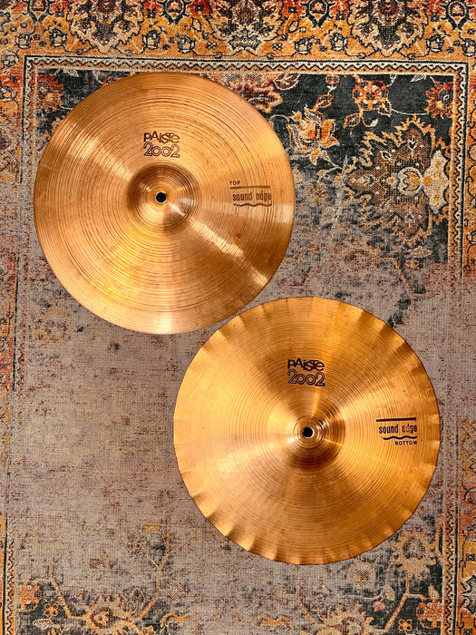 VINTAGE PAISTE 2002 SOUND EDGE Hihats 14” 910 1020 g REAL DEAL 1978 Black Label! CLEAN Don’t Pay $550