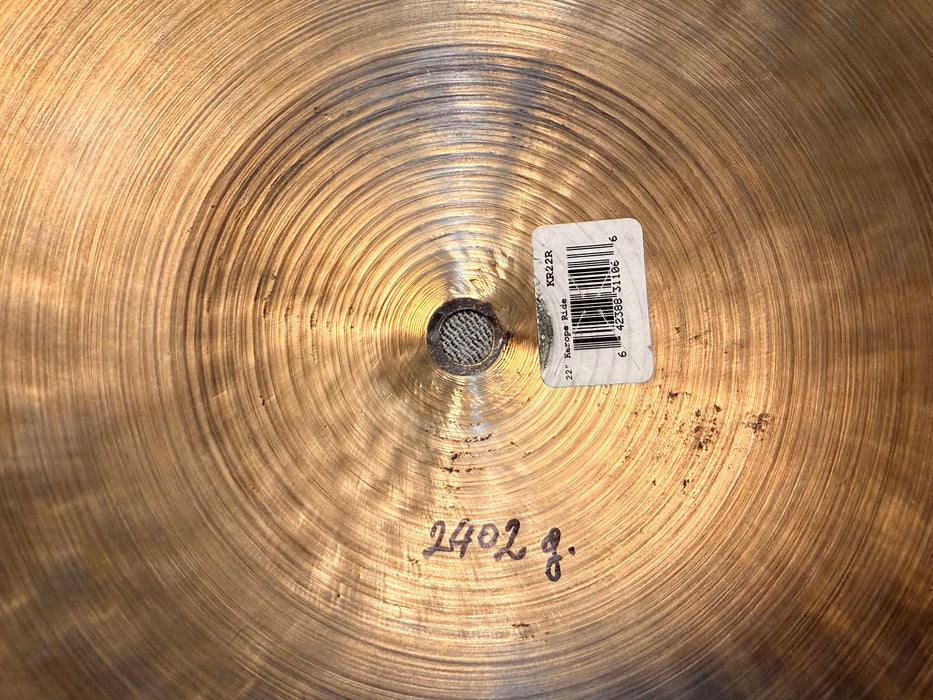 FIRST YEAR ZILDJIAN ORIGINAL KEROPE 22” Ride Crash 2402 g SOUNDS AMAZING! Light Dry!