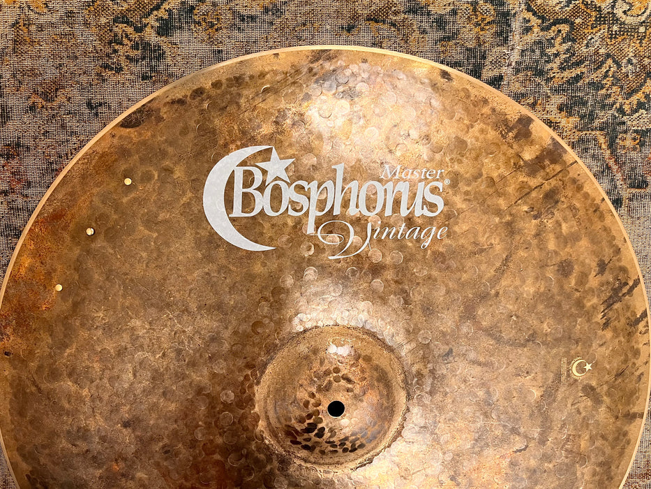 SMOOTH PAPERY LIGHT BOSPHORUS MASTERS VINTAGE 22” Ride Sizzle 1980 g Raw UNLATHED