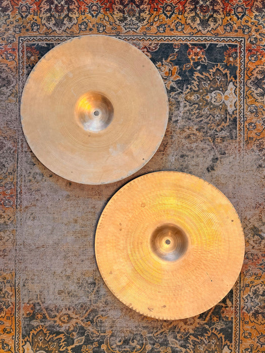 Vintage Zildjian 1960s PAPER THIN 15” Hihats 858 988 g Gorgeous LIGHT AIRY DRY Tone! RINGO 15s!