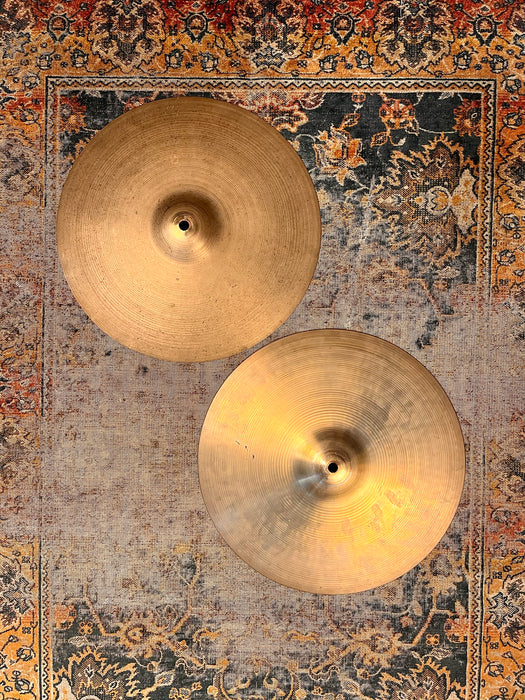 THIN 1960s Vintage Zildjian 14” EARLY New Beat Hihats 748 1170 g LIGHT COMPLEX! Sound Incredible!