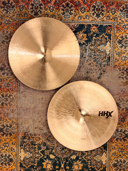 RARE Custom 17” Sabian HHX CLICK HATS Hihats YES!! 17s”!  1624 1998 g PERFECT! Unique! Massive!