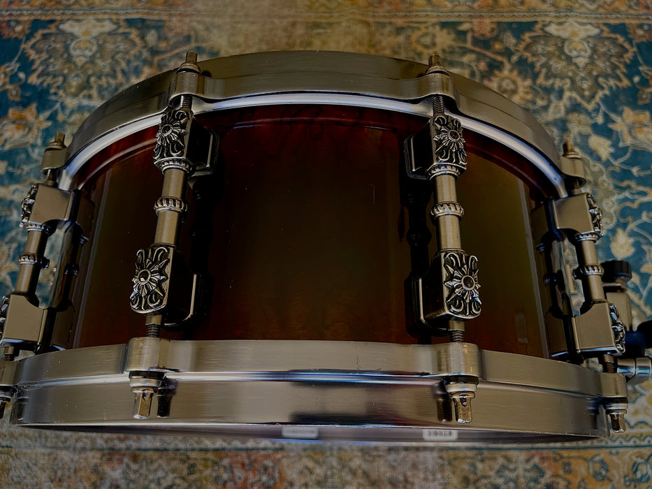 Rare Discontinued TAMA MASAI WARLORD BUBINGA 6” X 14” Snare w Swarovski Crystals MIJ