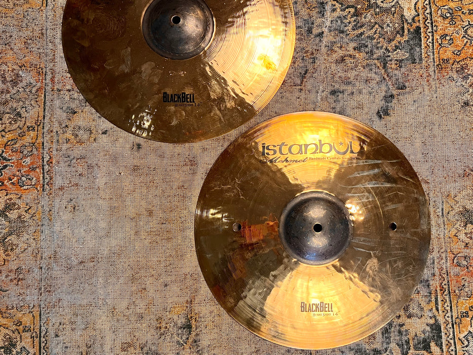 HAND HAMMERED ISTANBUL Mehmet 14” BLACK BELL Hihats 1227 1307 g Brilliant Shimmering! MINT