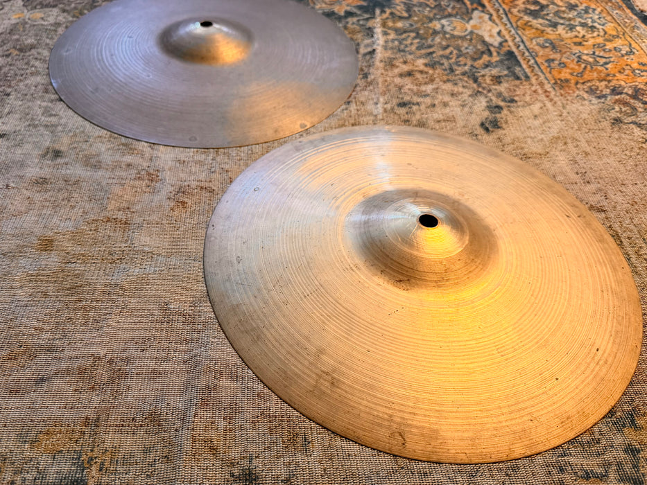 RARE 1950s Vintage ZILDJIAN Paperthin 12” Hihats Hand Hammered Light AIRY Whispy! 484 538 g
