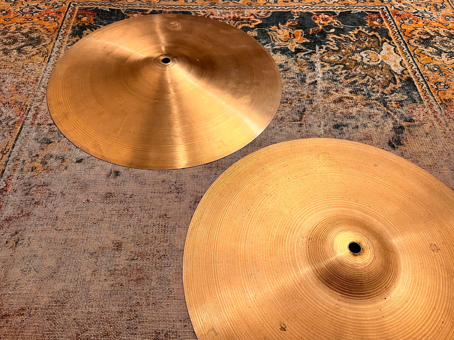 PAPER THIN Vintage 1960s Zildjian 14” Hihats ONLY 858 811 g Whispy Complex RINGO! Sound Incredible