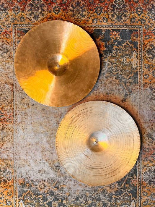 Vintage Zildjian 1960s PAPER THIN 15” Hihats 868 1059 g Gorgeous LIGHT AIRY DRY Tone! RINGO 15s!