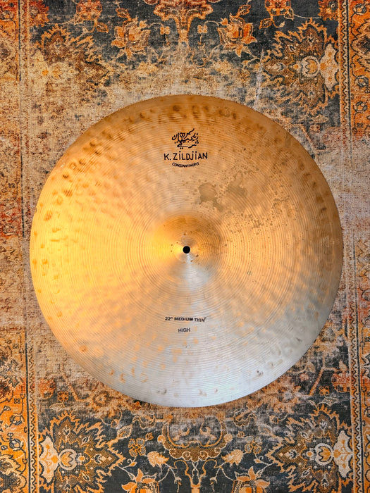 Zildjian K CONSTANTINOPLE 22” MEDIUM THIN HIGH 2494 g LIGHT COMPLEX Smoky CRASHABLE