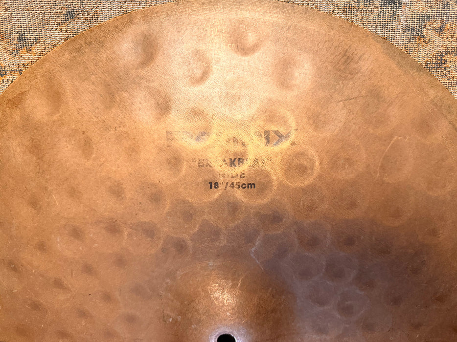 Rare Zildjian EARLY REMIX BREAKBEAT Ride 18” 1558 g K - Like BIG Hammering RADIOHEAD! Dry
