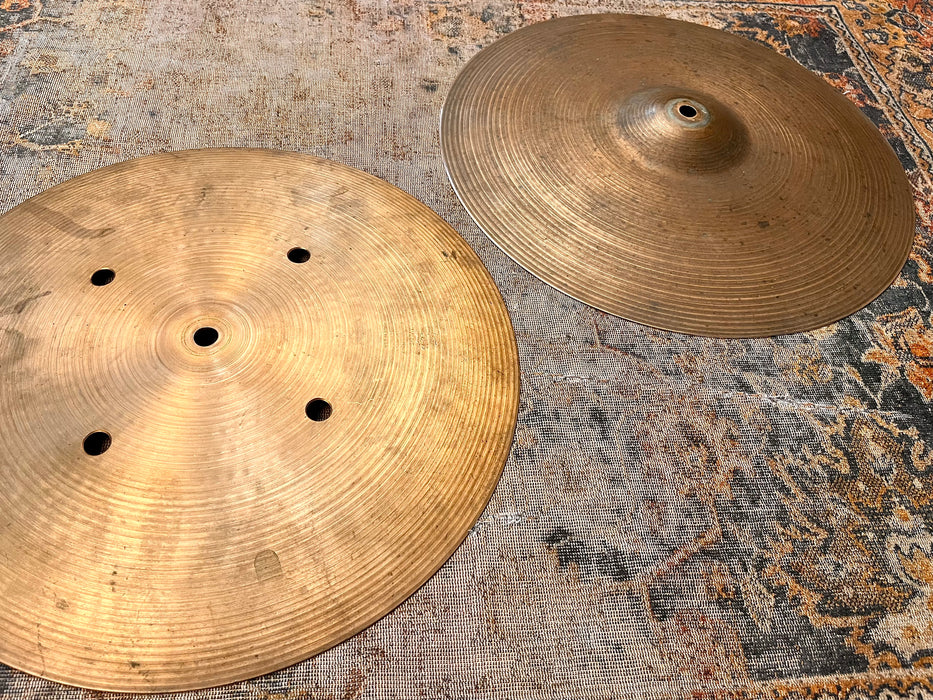 VINNIE COLAIUTA Vintage 1970s Zildjian QUICK BEAT 14” Hihats 1154 1496 g CRISP Tight DRY